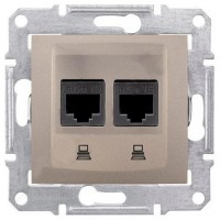 Розетка комп'ютерна RJ45 2-а 5е UTP Schneider Sedna Титан (SDN4400168)