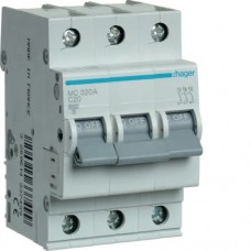 Автоматичний вимикач Hager 3p 20А тип C 6кА (MC320A)