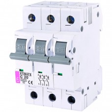 Автоматичний вимикач ETI ETIMAT 6 3p 20А тип C 6кА (2145517)