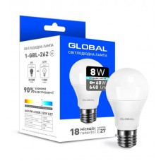 Світлодіодна лампа GLOBAL A60 8W 4100K 198-242V E27 (1-GBL-262)