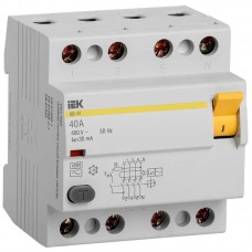 Диференціальне реле IEK (ПЗВ) ВД1-63 4p AC 40А 30мA (MDV10-4-040-030)