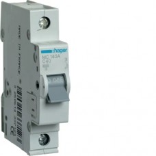 Автоматичний вимикач Hager 1p 40А тип C 6кА (MC140A)