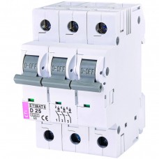 Автоматичний вимикач ETI ETIMAT 6 3p 25А тип D 6кА (2164518)