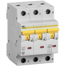 Автоматический выключатель IEK ВА47-60 3p 32А тип C 6кА (MVA41-3-032-C)