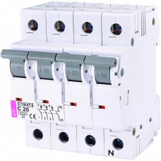 Автоматический выключатель ETI ETIMAT 6 3p+N 20А тип C 6кА (2146517)