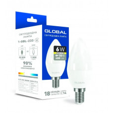 Світлодіодна лампа GLOBAL C37 CL-F 6W 3000K 198-242V E14 (1-GBL-233)