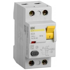 Выключатель дифференциальный (УЗО) IEK ВД1-63 2Р 80А 30мА AC (MDV10-2-080-030)