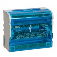 Шина нульова IEK N на DIN-рейку 3L+PEN 4х7 в корпусі Біла (YND10-4-11-125)