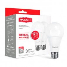 Светодиодная лампа MAXUS A65 12W мягкий свет 220V E27 2 шт (2-LED-563-01)