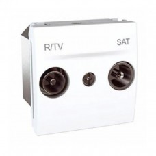 Розетка TV/SAT-FM прохідна Schneider Unica Білий (MGU3.456.18)
