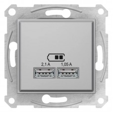 Розетка USB 2-на Schneider Electric Sedna Алюміній (SDN2710260)
