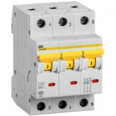Автоматический выключатель IEK ВА47-60 3p 50А тип C 6кА (MVA41-3-050-C)