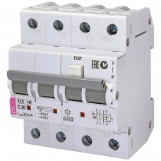 Диференційний автомат ETI KZS-4M 3p+N 20А 30мА C 6кА тип АС (2174025)