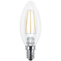 Светодиодная лампа MAXUS филамент C37 4W теплый свет 3000K E14 (1-LED-537)
