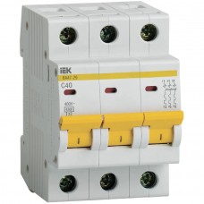 Автоматичний вимикач IEK ВА47-29 3p 40А тип C 4,5кА (MVA20-3-040-C)