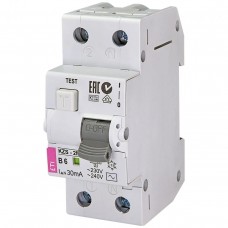 Диференційний автомат ETI KZS-2M 1p+N 6А 30мА B 10кА тип АС (2173101)