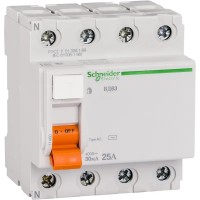 Дифференциальное реле (УЗО) Schneider Electric ВД63 4p 25A 30mA Домовой (11460)