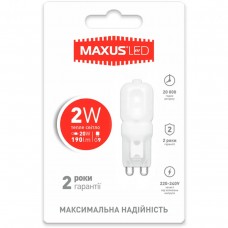 Світлодіодна лампа MAXUS G9 2W тепле світло 3000K 220V G9 (1-LED-201)