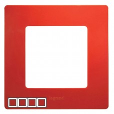 Четырехпостовая рамка LEGRAND Etika Красный (672534)