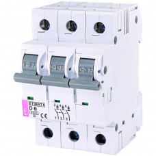 Автоматичний вимикач ETI ETIMAT 6 3p 6А тип D 6кА (2164512)