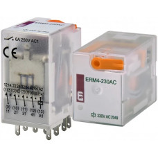 Реле электромеханическое промежуточное ETI ERM4-230ACL 4p LED (2473011)