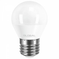 Светодиодная лампа GLOBAL G45 F 5W теплый свет 3000К 220V E27 AP (1-GBL-141)