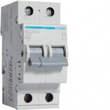 Автоматичний вимикач Hager 2p 50А тип C 6кА (MC250A)