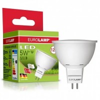 Точкова світлодіодна лампа EUROLAMP ЕКО MR16 5Вт Eurolamp 3000K GU5.3 (LED-SMD-05533(D))