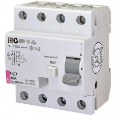 Диференційне реле (ПЗВ) ETI EFI-4 4p 40А 300мА тип AC (2064143)