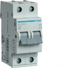 Автоматичний вимикач Hager 2p 32А тип C 6кА (MC232A)