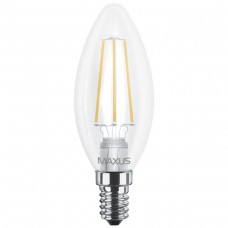 Светодиодная лампа MAXUS филамент C37 4W яркий свет 4100K E14 (1-LED-538)