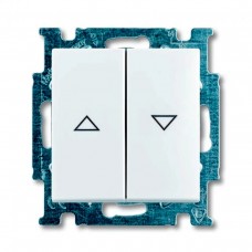 2-клавішний вимикач жалюзі АВВ Basic55 Білий (2006/4 UC-94-507)