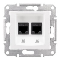 Компьютерная розетка RJ-45 2-я cat.6e Schneider Electric Sedna Белый (SDN5000121)