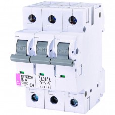 Автоматический выключатель ETI ETIMAT 6 3p 6А тип B 6кА (2115512)