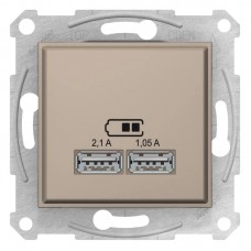 Розетка USB 2-я Schneider Electric Sedna Титан (SDN2710268)