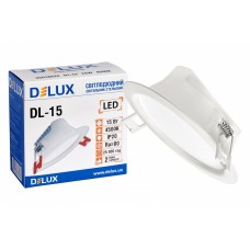 Светодиодный встраиваемый светильник Delux DL-15 4500К 15Вт 1200Лм D140мм (90018634)