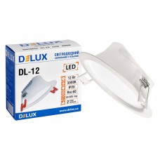 Светодиодный встраиваемый светильник Delux DL-12 3000К 12Вт 960Лм D140мм (90018632)
