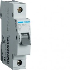 Автоматичний вимикач Hager 1p 16А тип B 6кА (MB116A)
