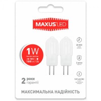Светодиодная лампа MAXUS G4 1W теплый свет 3000K 12V G4 AC/DC (2-LED-205)