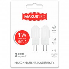 Светодиодная лампа MAXUS G4 1W теплый свет 3000K 12V G4 AC/DC (2-LED-205)