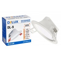 Светодиодный встраиваемый светильник Delux DL-9 3000К 9Вт 720Лм D110мм (90018629)