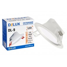 Світлодіодний вбудований світильник Delux DL-9 3000К 9Вт 720Лм D110мм (90018629)