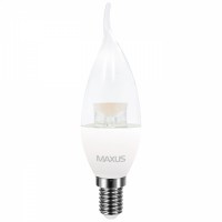 Светодиодная лампа MAXUS C37 CL-T 4W теплый свет 3000K 220V E14 (1-LED-5315)