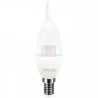 Світлодіодна лампа MAXUS C37 CL-T 4W тепле світло 3000K 220V E14 (1-LED-5315)