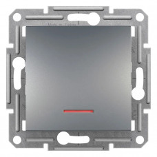 1-клавішний вимикач з підсвічуванням Schneider Electric Asfora Сталь (EPH1400162)