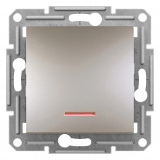1-клавішний прохідний вимикач з підсвічуванням Schneider Electric Asfora Бронза (EPH1500169)