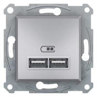 Розетка USB Schneider Electric Asfora 5В 2.1А Алюминий (EPH2700261)