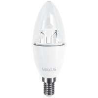 Светодиодная лампа MAXUS C37 6W теплый свет 3000K 220V E14 (1-LED-531)