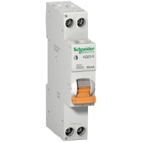 Диференціальний автомат Schneider Electric АД63К 1p+N C 10A 30mA Домовий (12521)