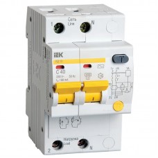 Диференціальний автомат IEK АД12 2Р 40А 100мА тип С (MAD10-2-040-C-100)